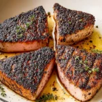 Blackened Ahi Tuna Steaks Ready to Serve