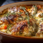 Savory Baked Herb Chicken Casserole Fresh Out of the Oven