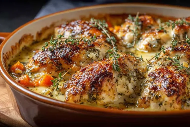 Savory Baked Herb Chicken Casserole Fresh Out of the Oven