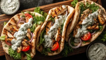 Sheet Pan Chicken Pitas with Herby Ranch - Tasty and Easy