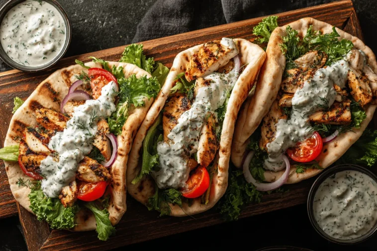 Sheet Pan Chicken Pitas with Herby Ranch - Tasty and Easy