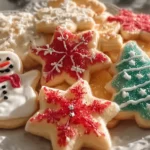 Soft Christmas Sugar Cookies on a Festive Plate