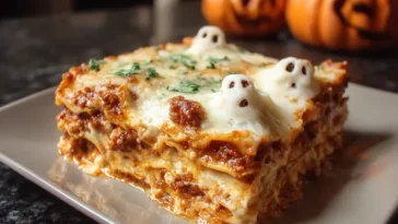 Halloween pasta bake