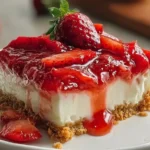 Strawberry Dump Cheesecake Slices Ready to Serve