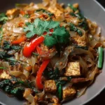 Street Style Thai Drunken Noodles Plated