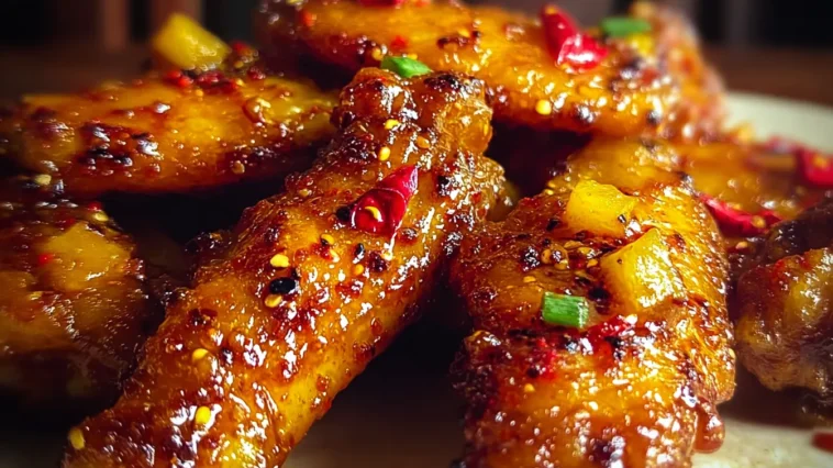 Sweet & Spicy Pineapple Cowboy Candy Chicken Wings