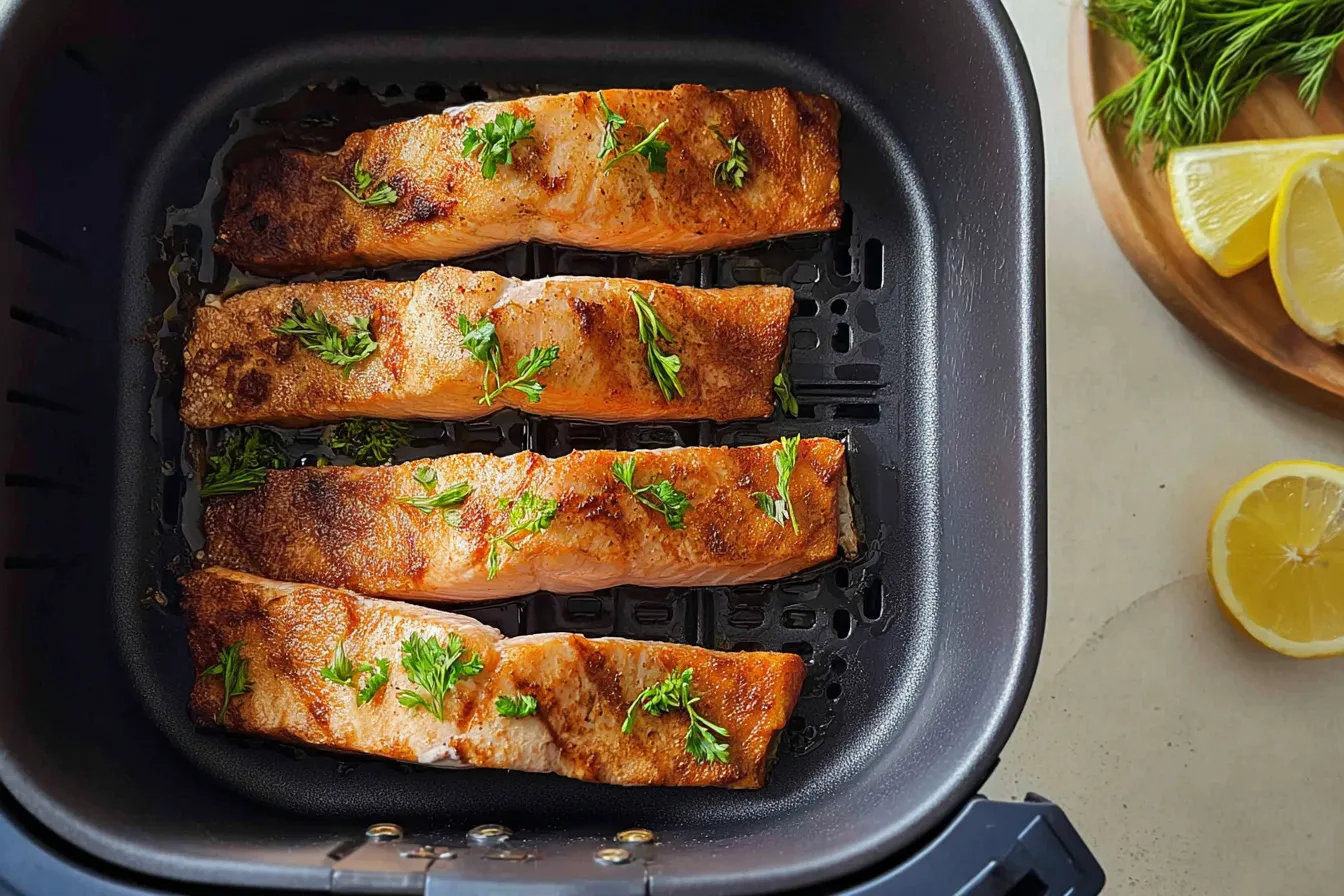 Air Fryer Salmon: Quick and Delicious Dinner Recipe 3 Flavorful Air Fryer Salmon with Herbs and Lemon