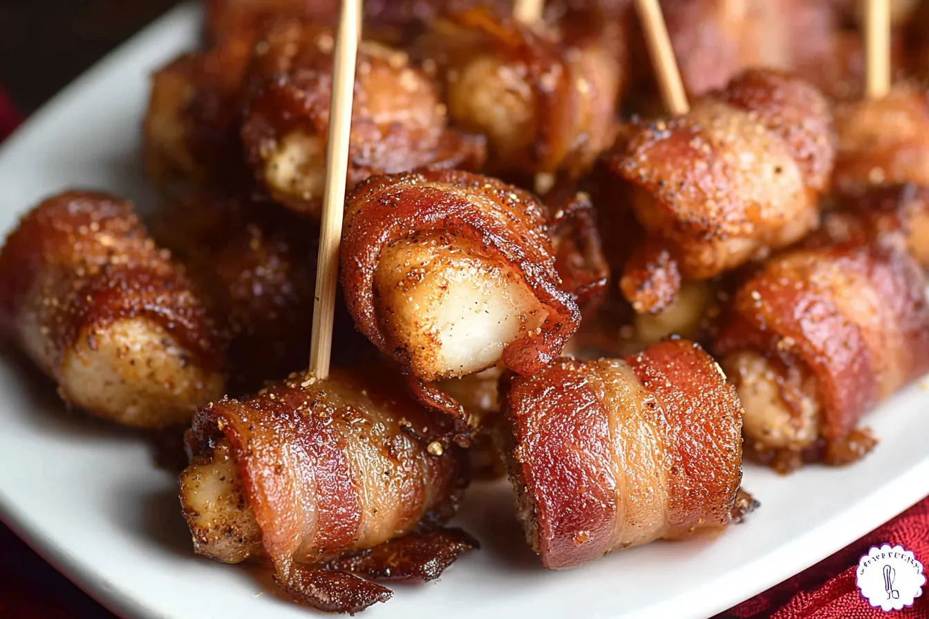 Bacon Wrapped Chicken Bites Ready to Serve
