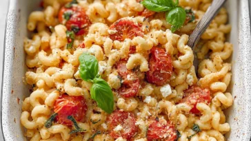 Baked Feta Pasta in a Baking Dish