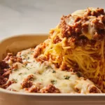 Delicious Baked Spaghetti in a Cheesy Topping