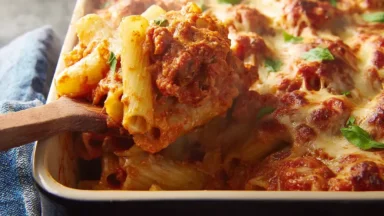 Baked Ziti Ready to Serve