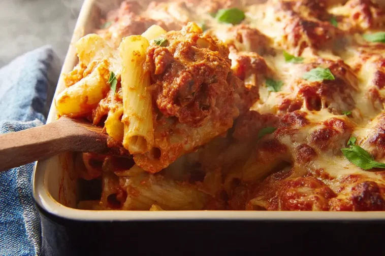 Baked Ziti Ready to Serve