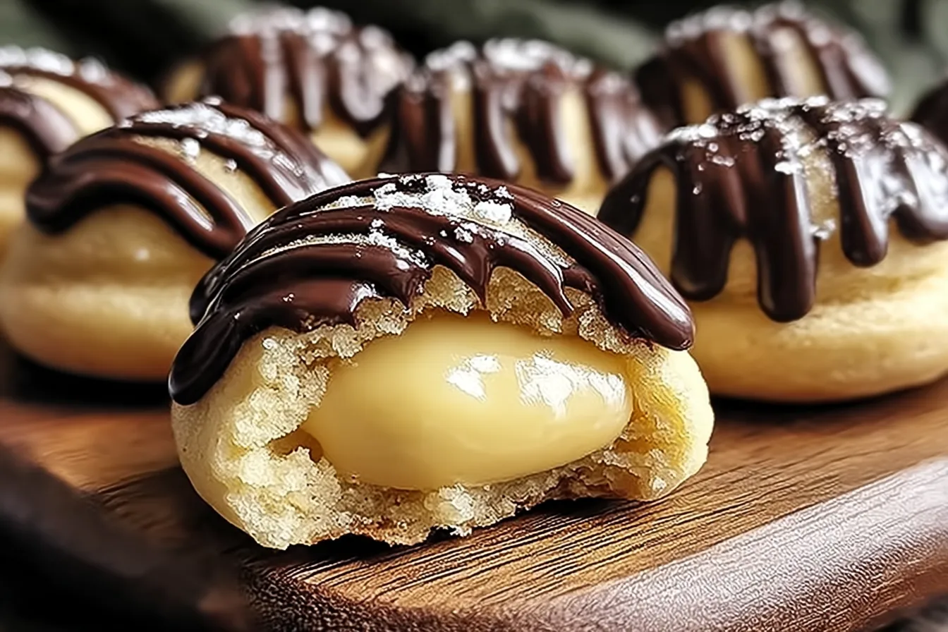 Boston Cream Pie Cookie Bites That Will Wow Your Taste Buds! 3 Delicious Boston Cream Pie Cookie Bites on a Plate