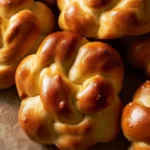 Homemade Braided Challah Buns Fresh Out of the Oven
