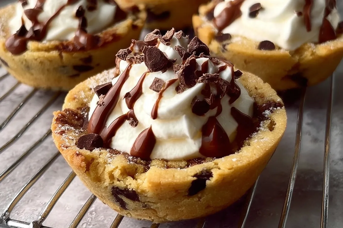 Cannoli Cookie Cups: Delightfully Decadent Treats 3 Crispy Cannoli Cookie Cups Filled with Sweet Ricotta