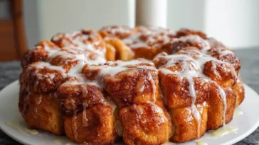 Caramel Pull-Apart Cinnamon Rolls Freshly Baked
