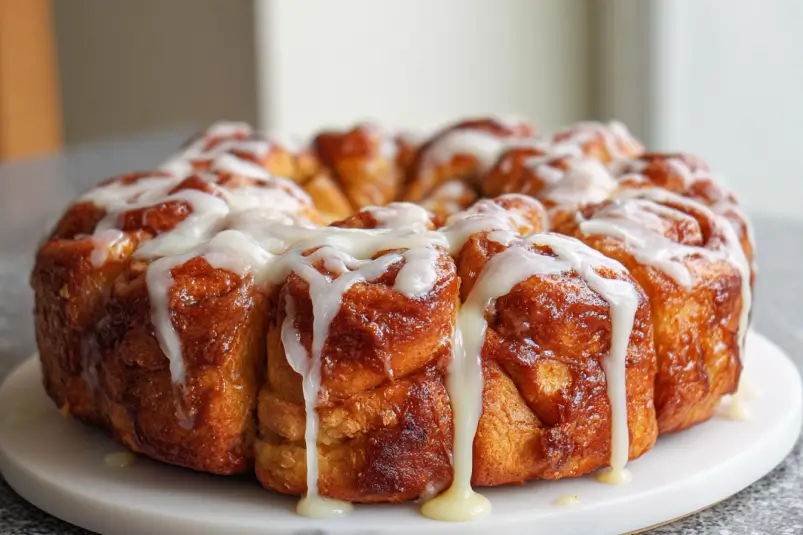 Caramel Pull-Apart Cinnamon Rolls Freshly Baked