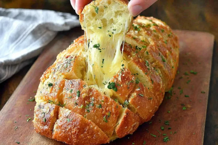 Cheese and Garlic Crack Bread (Pull Apart Bread) Freshly Baked