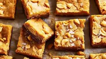 Chewy Peanut Butter Brownies Fresh Out of the Oven