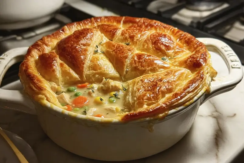 Delicious Chicken Pot Pie with Puff Pastry Slices