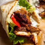 Delicious Chicken Shawarma (Middle Eastern) Wrap