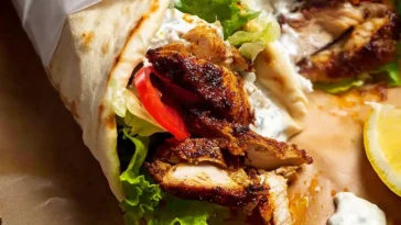 Delicious Chicken Shawarma (Middle Eastern) Wrap