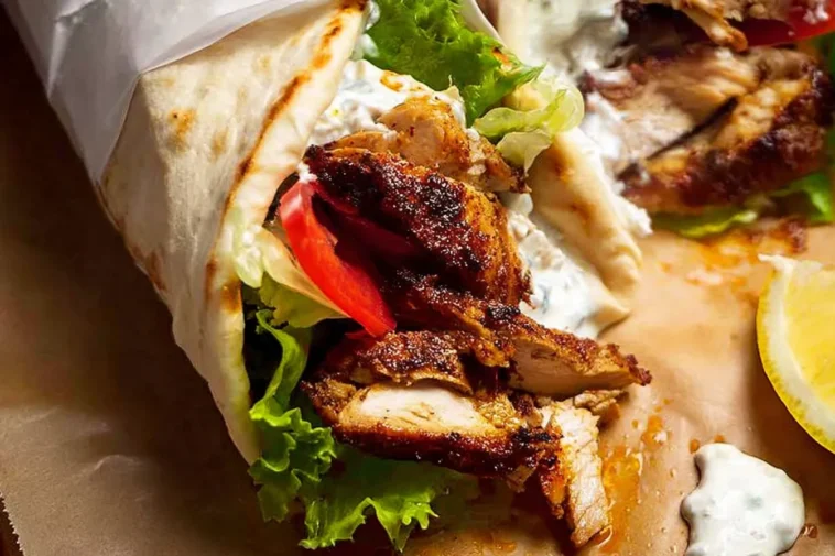 Delicious Chicken Shawarma (Middle Eastern) Wrap