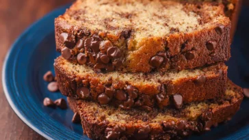 Chocolate Chip Banana Bread Freshly Baked