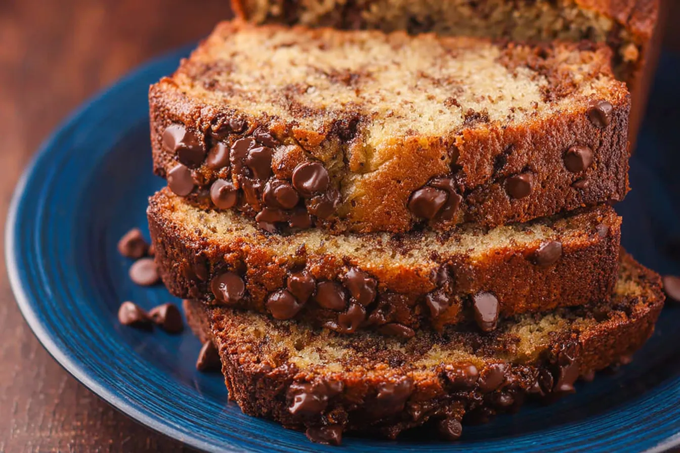 Chocolate Chip Banana Bread Freshly Baked