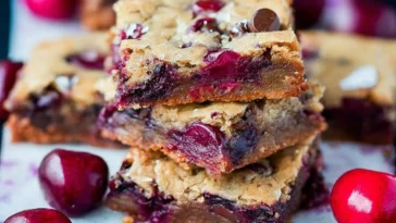 Delicious Chocolate Chip Cherry Bars Ready to Enjoy