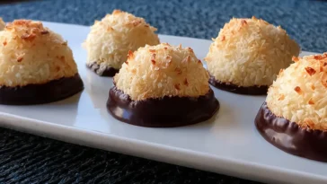 Indulgent Chocolate-Dipped Coconut Macaroons