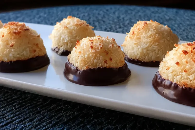 Indulgent Chocolate-Dipped Coconut Macaroons