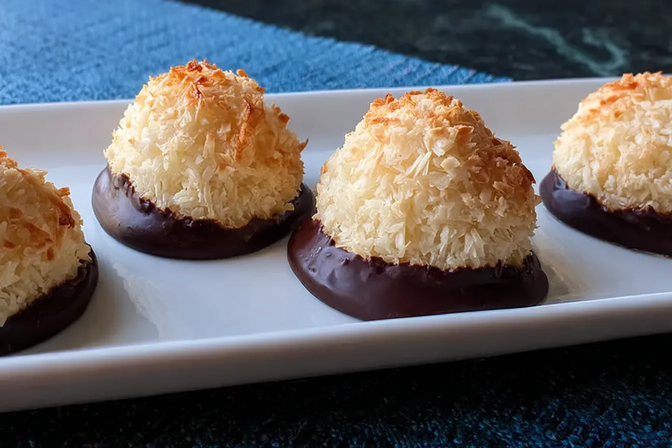 Chocolate-Dipped Coconut Macaroons