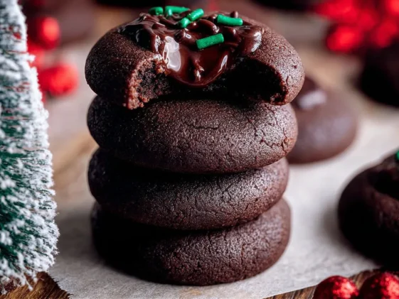 Chocolate Thumbprint Cookies Fresh from the Oven
