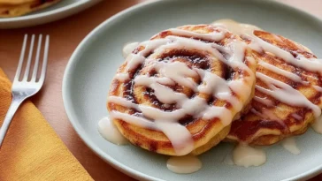 Delicious Cinnamon Roll Pancakes Served Fresh