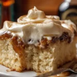 Cinnamon Roll Poke Cake Freshly Baked and Ready to Serve