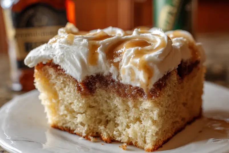Cinnamon Roll Poke Cake Freshly Baked and Ready to Serve