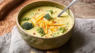 Creamy Copycat Panera Broccoli Cheddar Soup in a Bowl