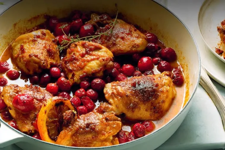 Cranberry-Orange Chicken Ready for Serving
