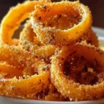 Crispy Fried Banana Pepper Rings on a Plate