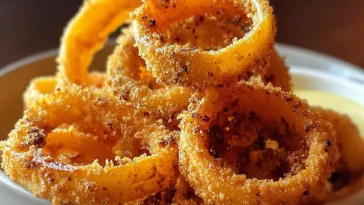 Crispy Fried Banana Pepper Rings on a Plate