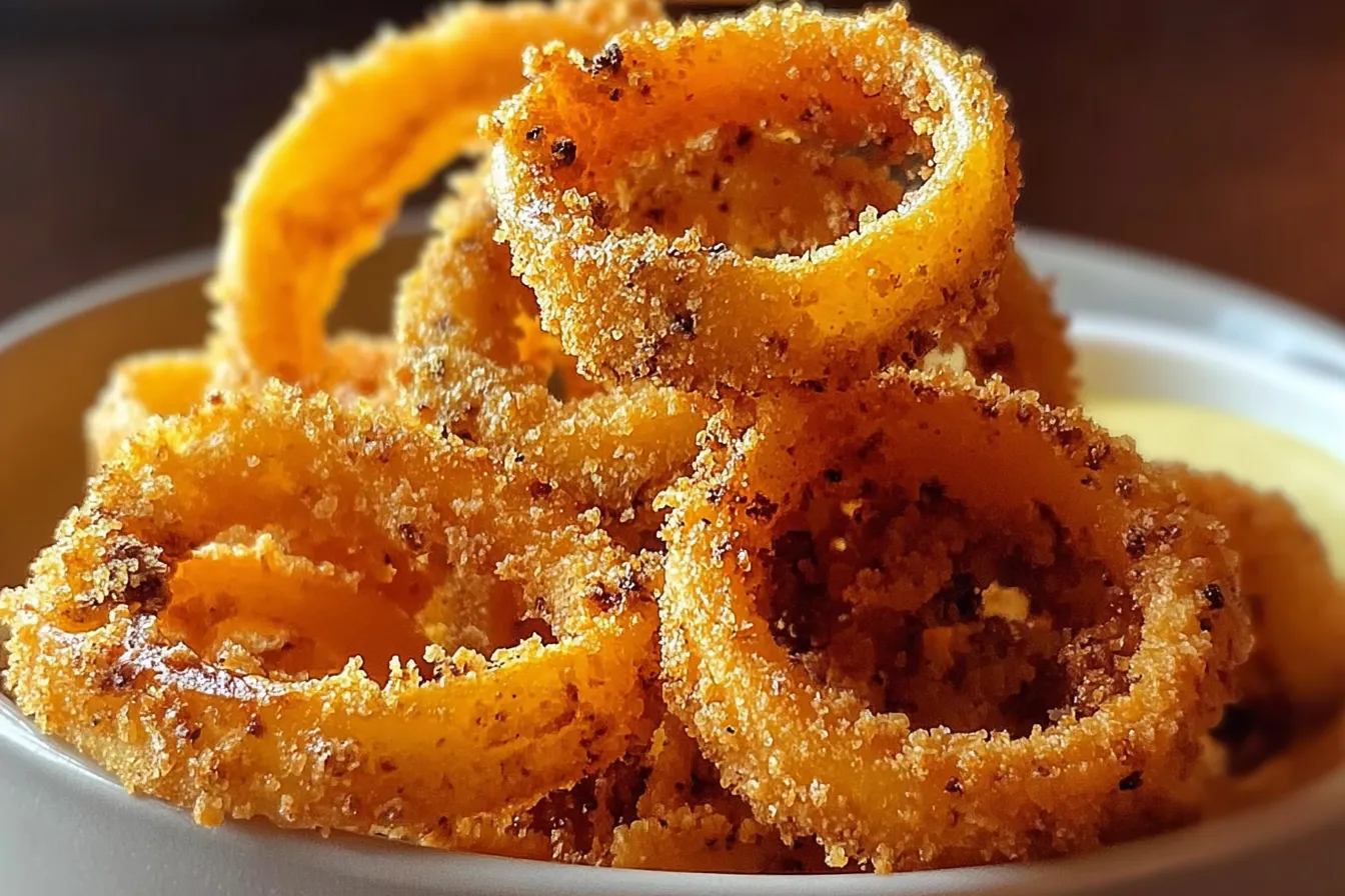 Crispy Fried Banana Pepper Rings: A Flavor Packed Treat! 3 Crispy Fried Banana Pepper Rings on a Plate
