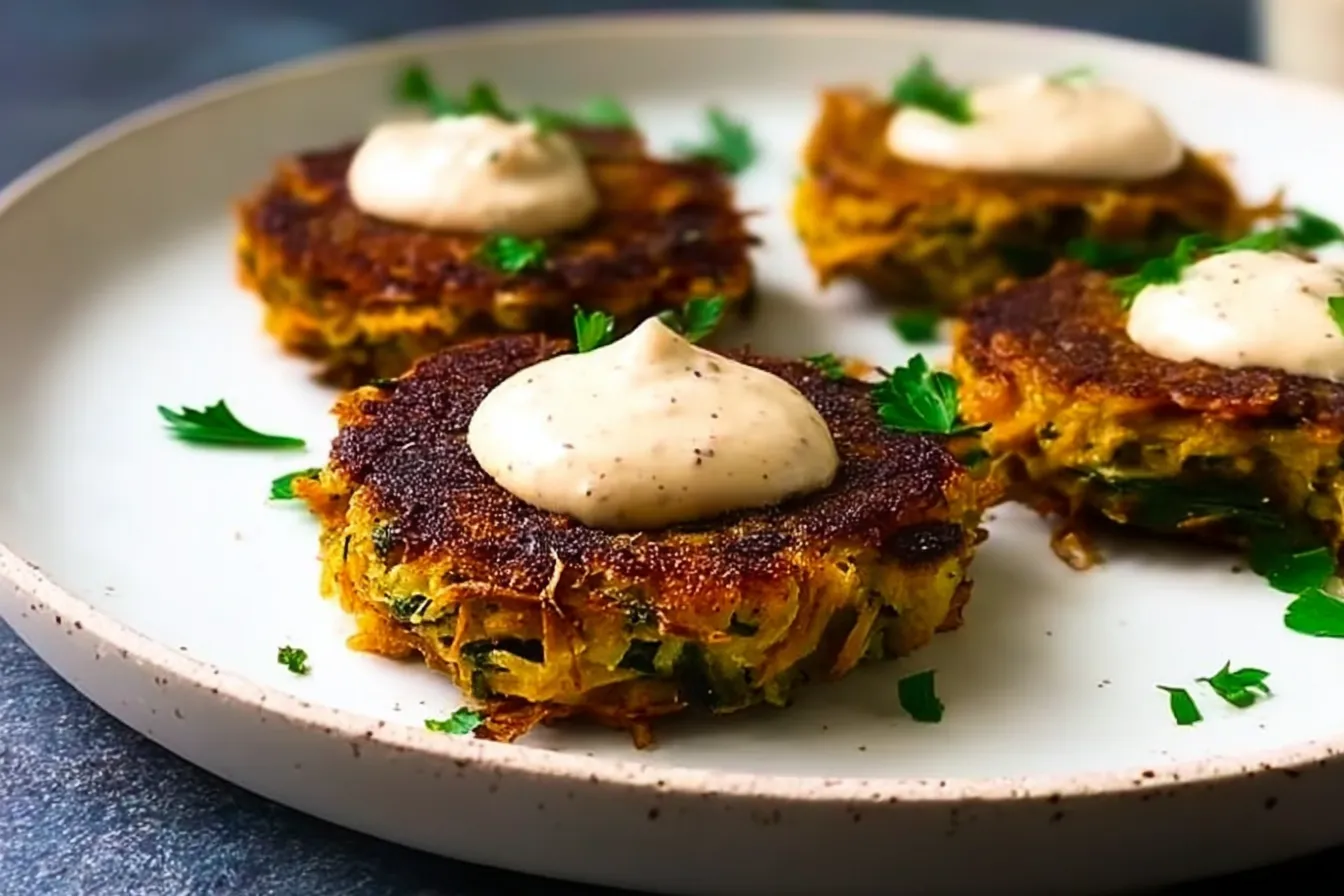Crispy Kartoffelpuffer – Delicious Potato Tahini Patties! 3 Crispy Kartoffelpuffer – Perfectly Fried Potato Tahini Patties