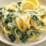 EASY LEMON RICOTTA PASTA & SPINACH - Delicious Dish Photo
