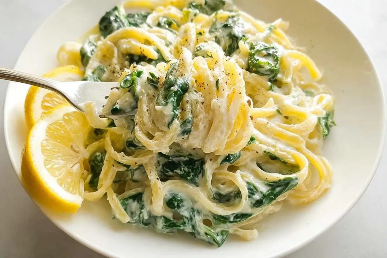 EASY LEMON RICOTTA PASTA & SPINACH