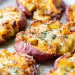 Crispy Easy Roasted Smashed Potatoes with CHEESE