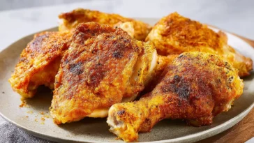 Easy Shake and Bake Chicken on a Serving Platter