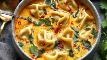 Delicious Easy Thai Coconut Curry Dumpling Soup