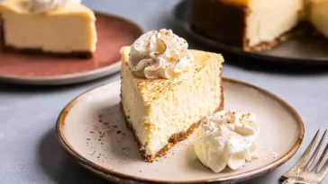 Eggnog Cheesecake Slice on Plate