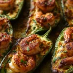 Fiery Cajun Shrimp Stuffed Jalapeños Ready to Serve